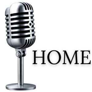 A vintage-style silver microphone on a stand.